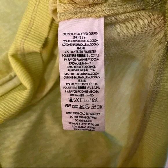 NWT free people lime faux under shirt Blouse long sleeve medium top - Picture 10 of 10